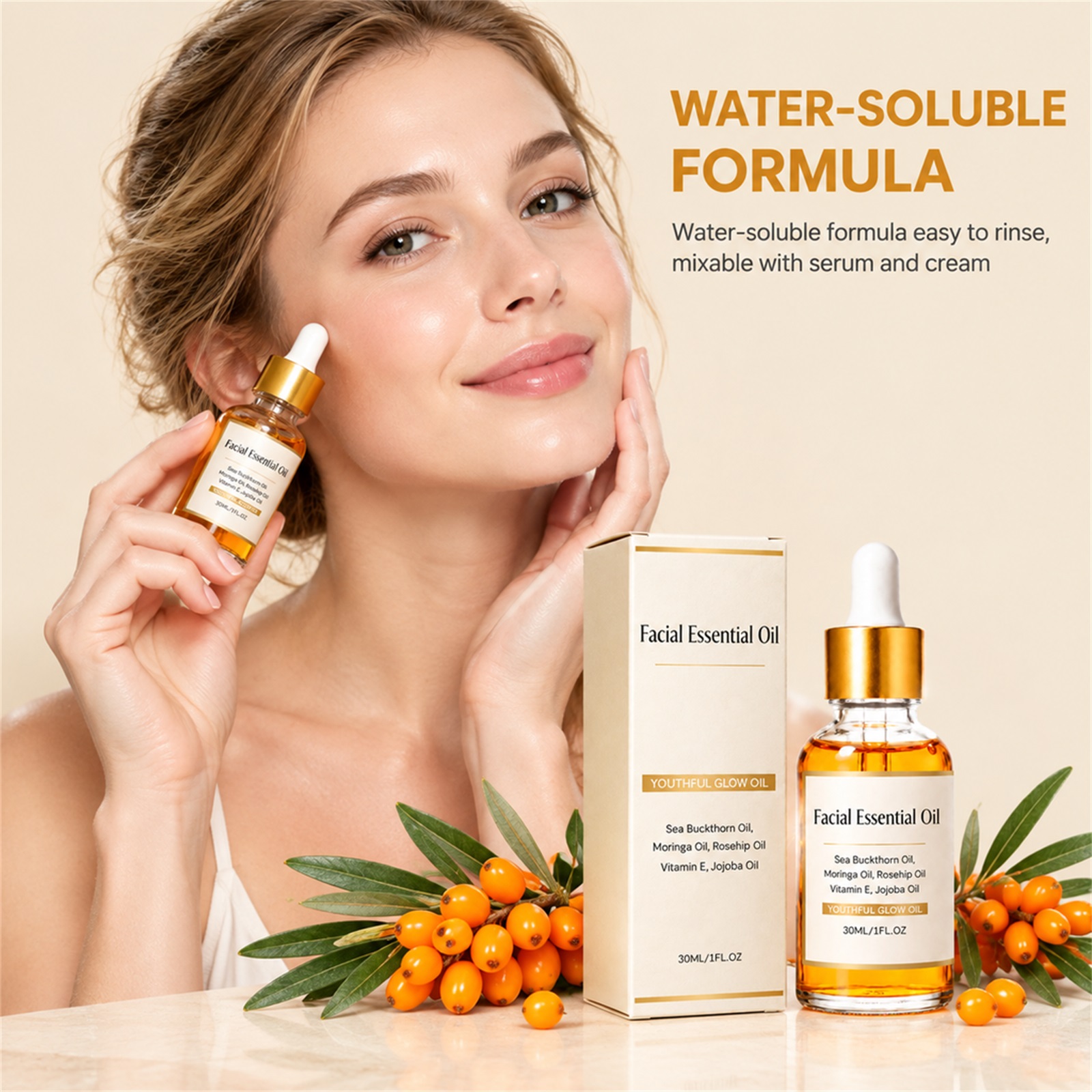 Facial Essential Oil Sea Buckt - Face Oil Rosehip recension och pris